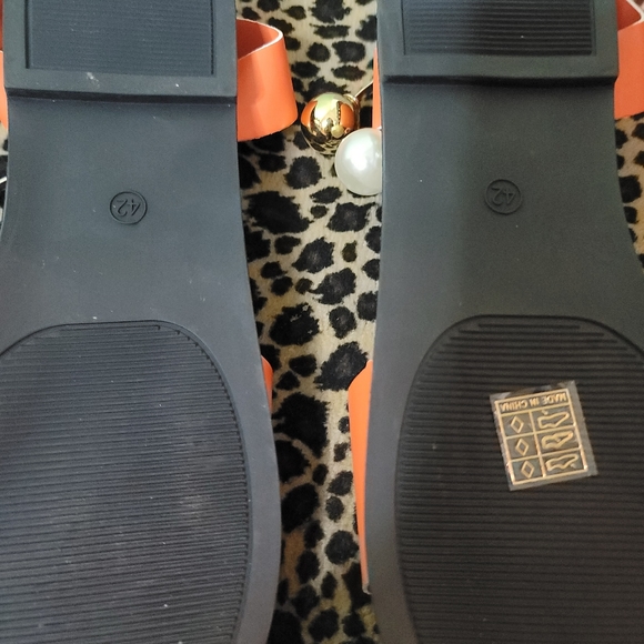 Open Toe Orange Sandal With Jewerly Accent for the ankle - Great Style & Color - Picture 5 of 5